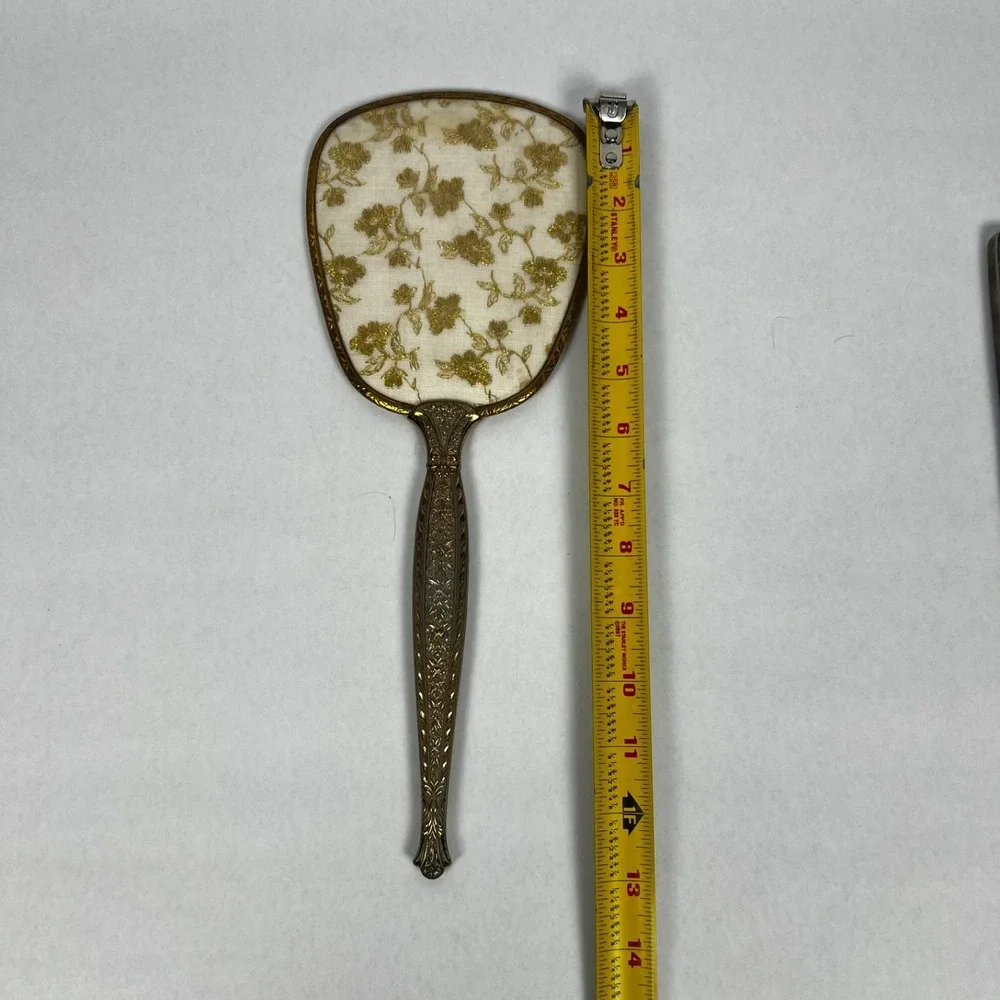 Towle Vanity Set Women OS Silver Gold Good Ornate Mirror Brush Comb 3pc Vintage